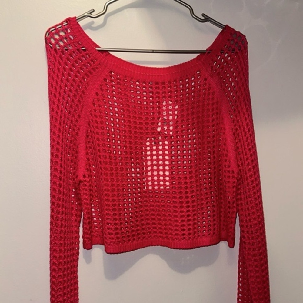 Hot Pink Cropped Long Sleeve